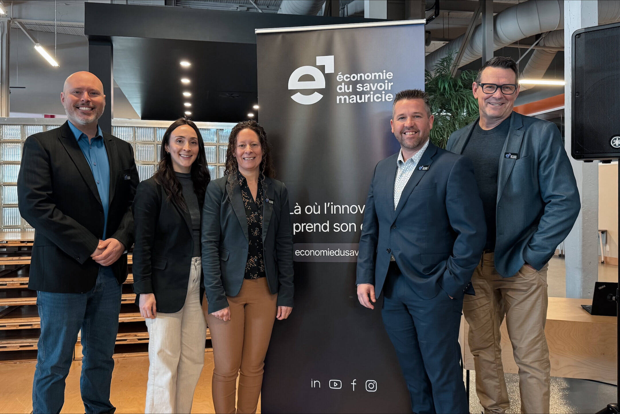 Équipe d'Économie du savoir Mauricie lors de la conférence de presse