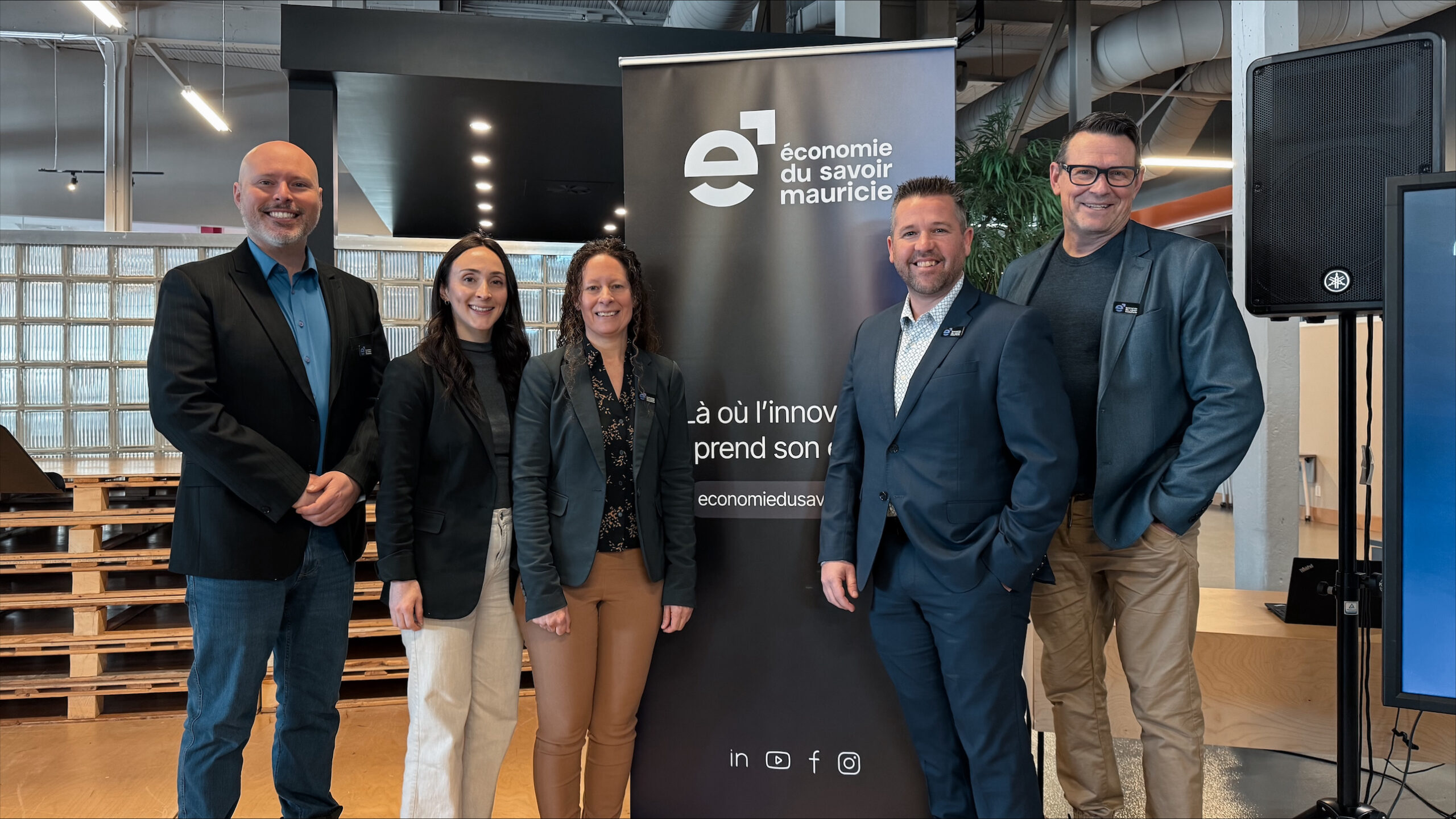 Équipe d'Économie du savoir Mauricie lors de la conférence de presse